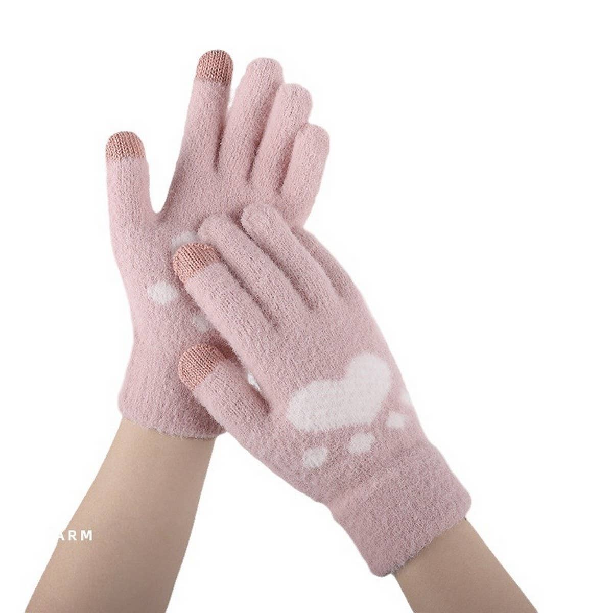 WINTER CUTE CAT CLAW PLUSH TOUCH SCREEN GLOVES_CWAG0231