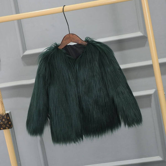 Women's Plus Size Fluffy Faux Fur Jacket