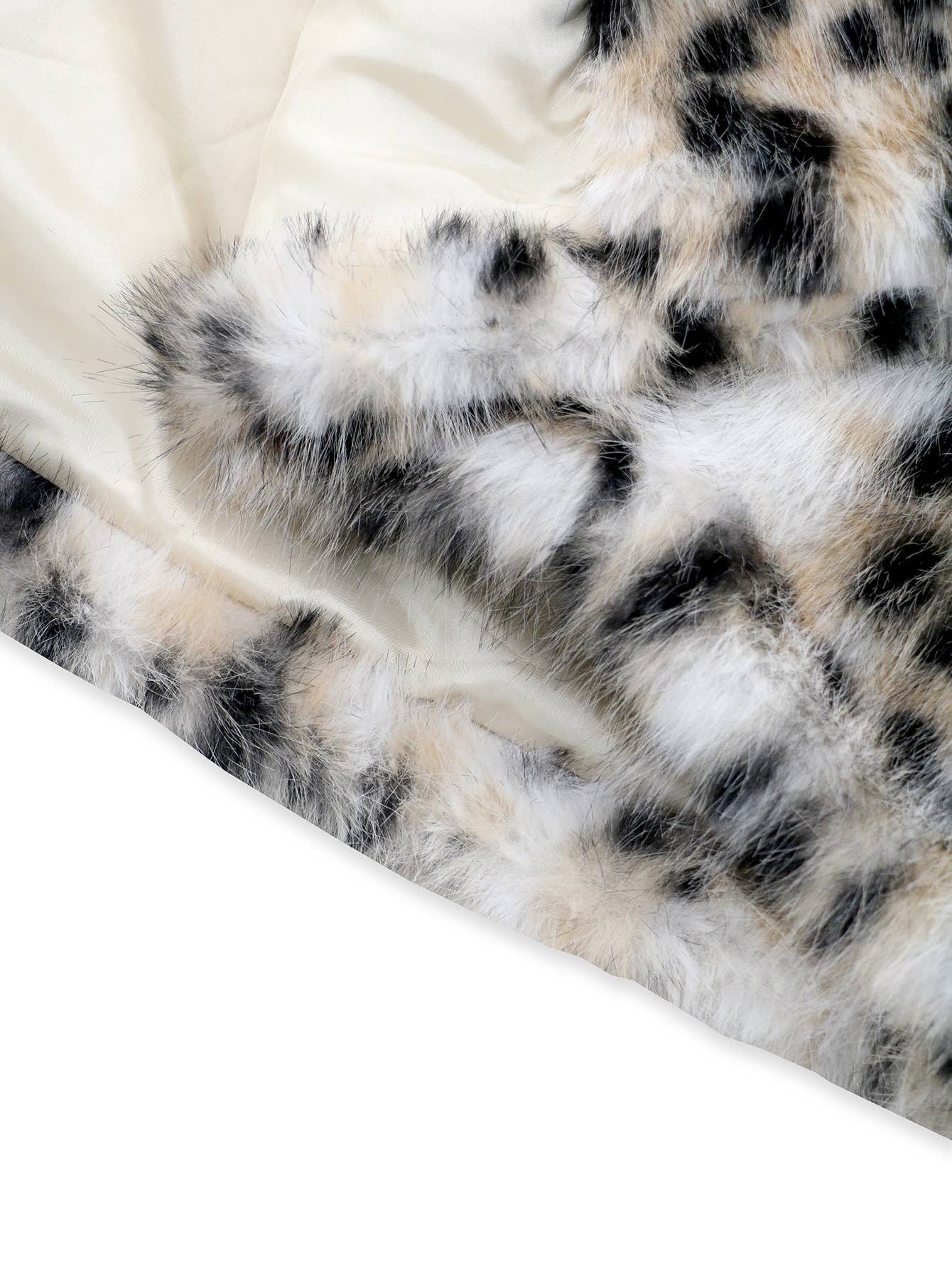 Leopard hooded long-sleeved mid-length warm coat