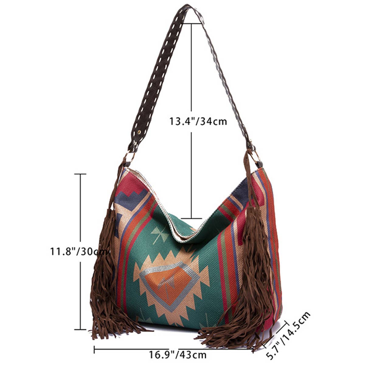 WOMEN CANVAS ETHNIC TRAVEL TASSEL BAGS_CWAB0560