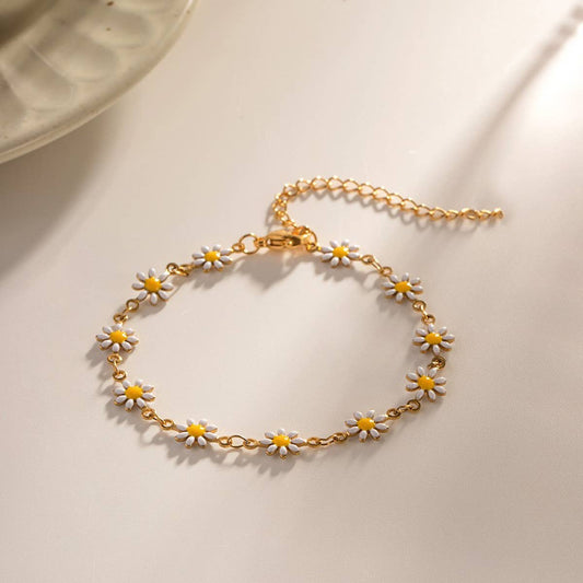 Ethnic-style flower colorful small Daisy bracelet