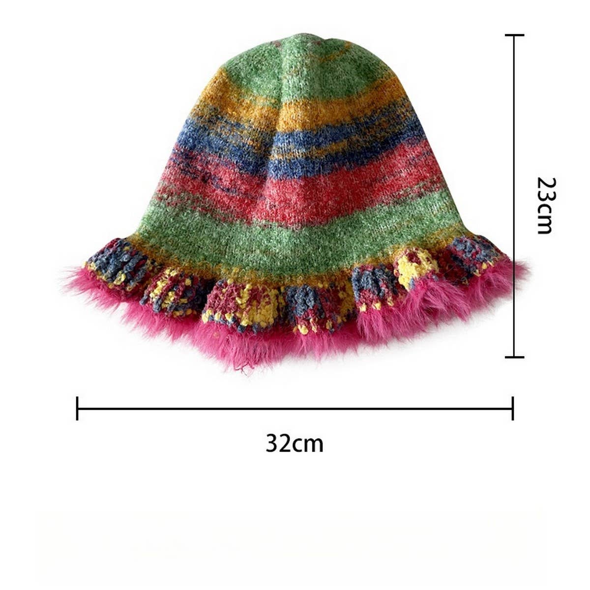 CHILDREN'S COLORFUL GRADIENT STRIPED KNITTED HAT_CWAH2058