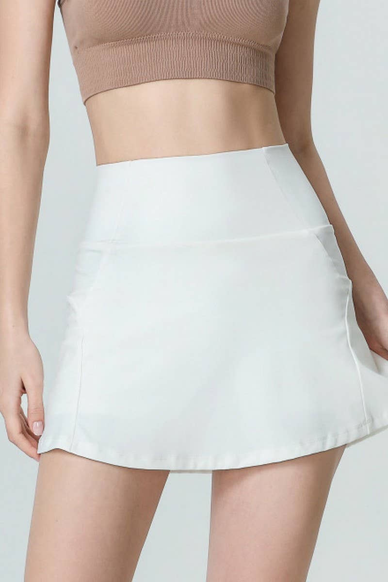 CWBSS0172_HIGH WAISTED ANTI SLIP YOGA SHORT SKIRT