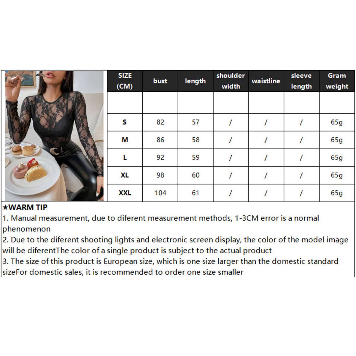 Single-layer lace slimming round-neck top