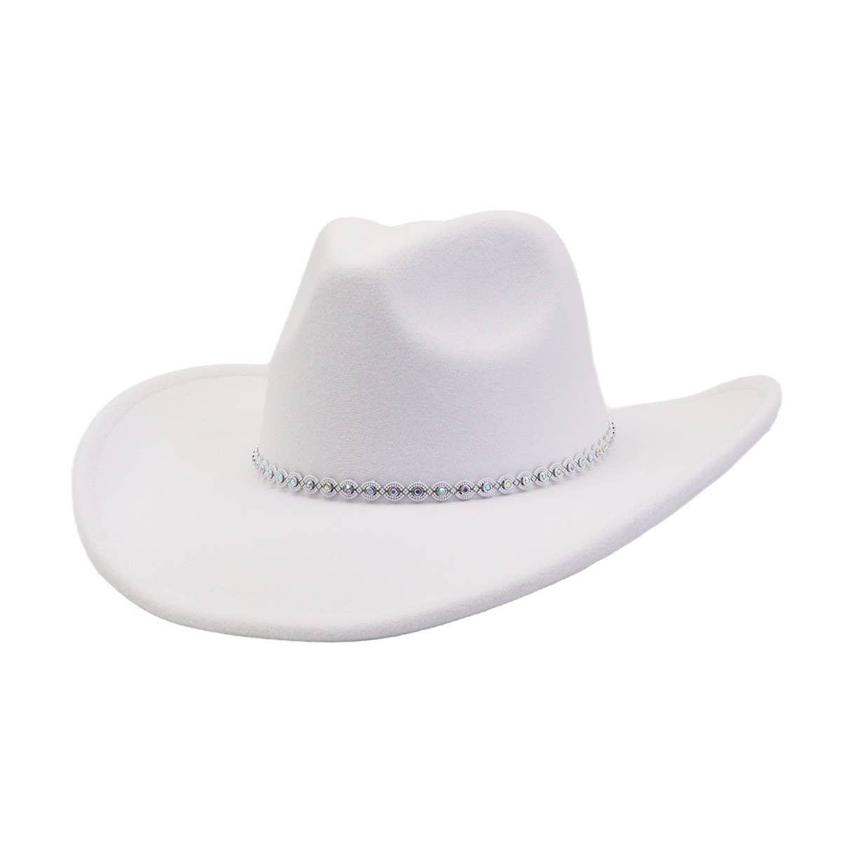 New Western Cowboy Fedora Hat Ethnic Wool Style_CWAH04475