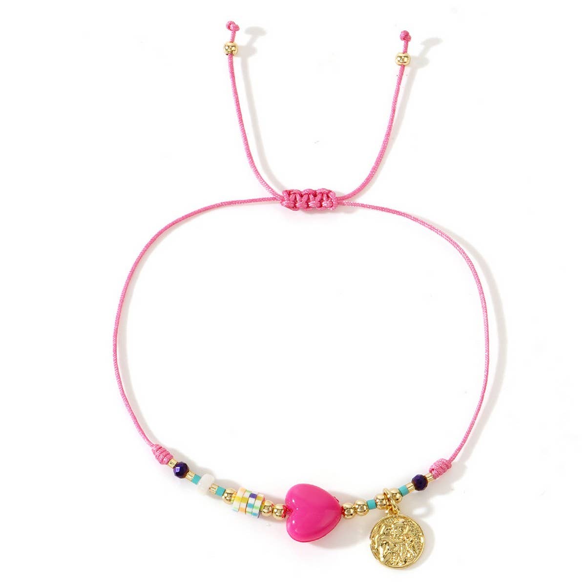 BOHEMIAN COLORFUL HEART STAINLESS STEEL BRACELET_CWMM3879