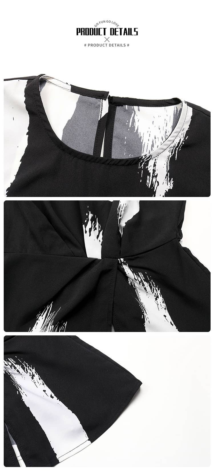 Stretch waist print blouse