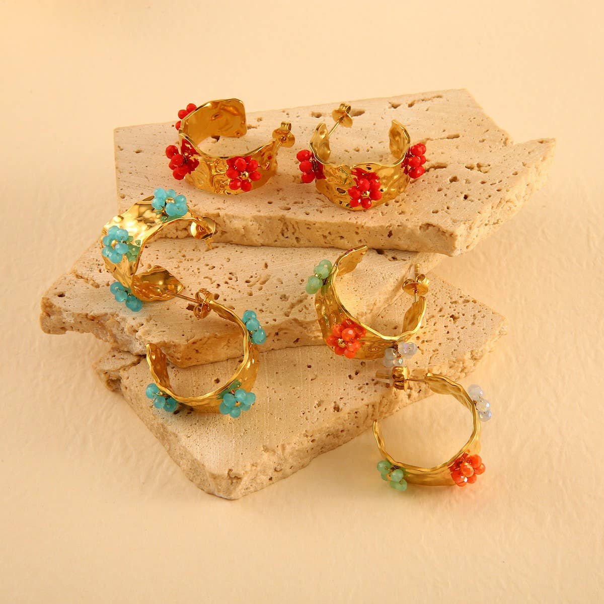 Minimalist Floral 18K Stainless Steel Earrings