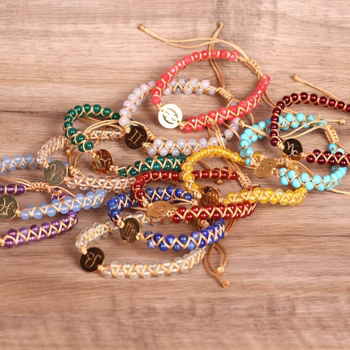 CONSTELLATIONS 4MM STONE BEADS BRAIDED BRACELETS