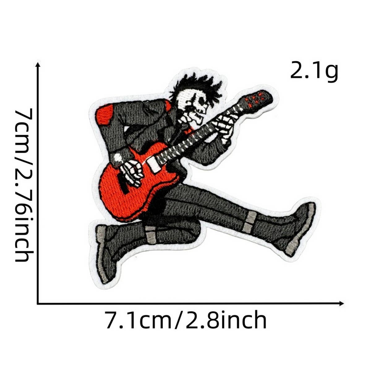 CARTOON BLACK MUSIC SKULL SERIES CLOTH STICKER_CWMM4050