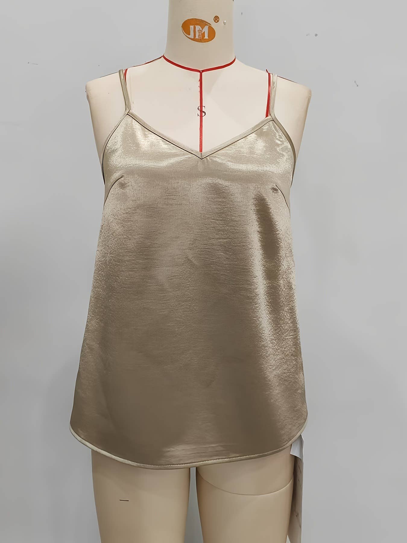 Adjustable strap Satin sleeveless V-neck strap