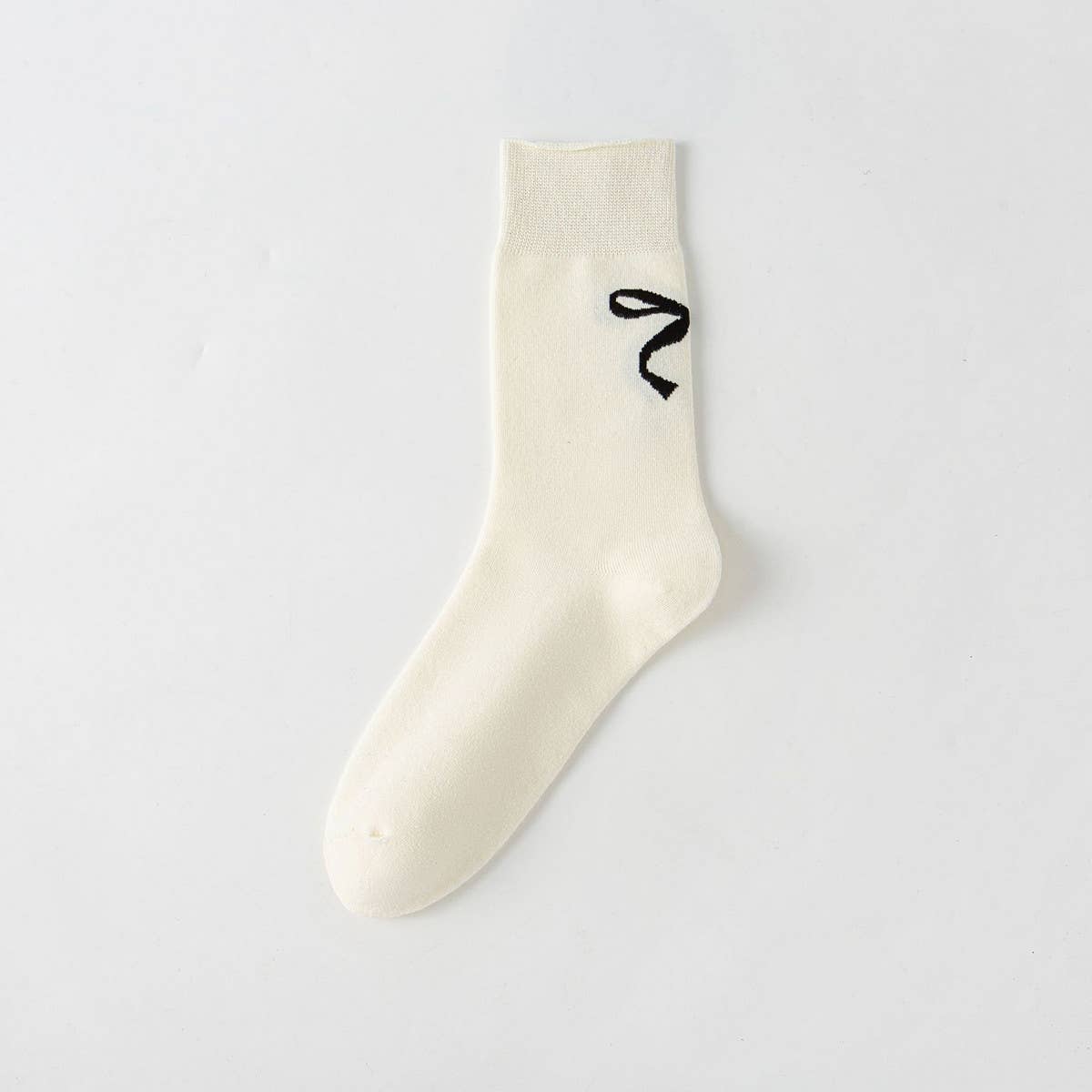 Cotton Bow Print Crew Socks