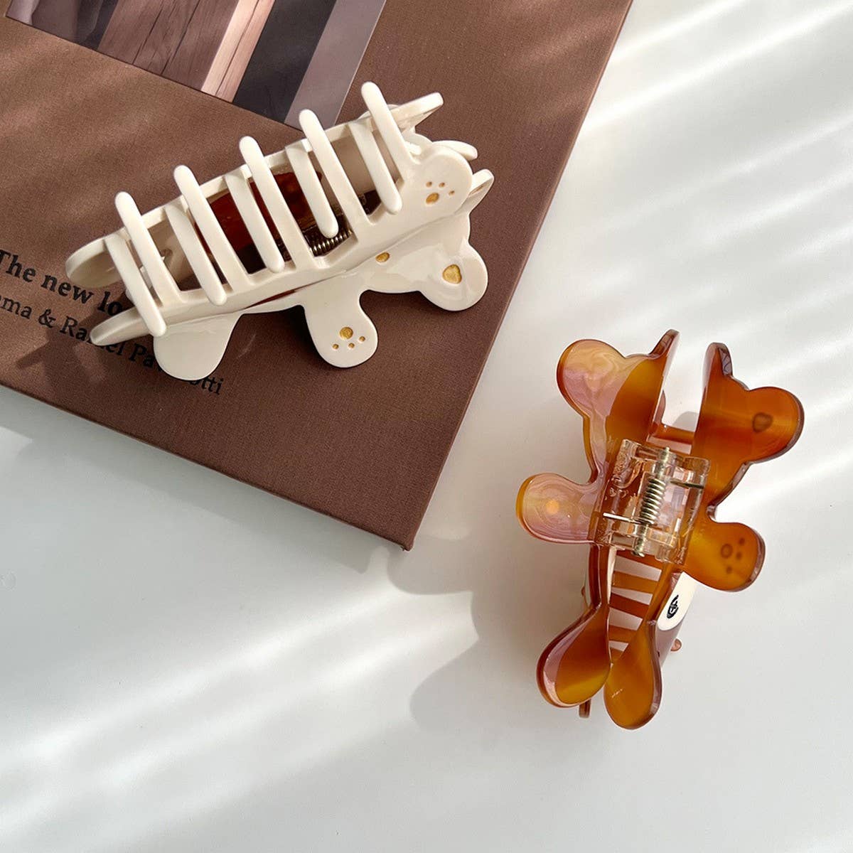 Cute Bear Acetate Hair Claw Clip for Girls