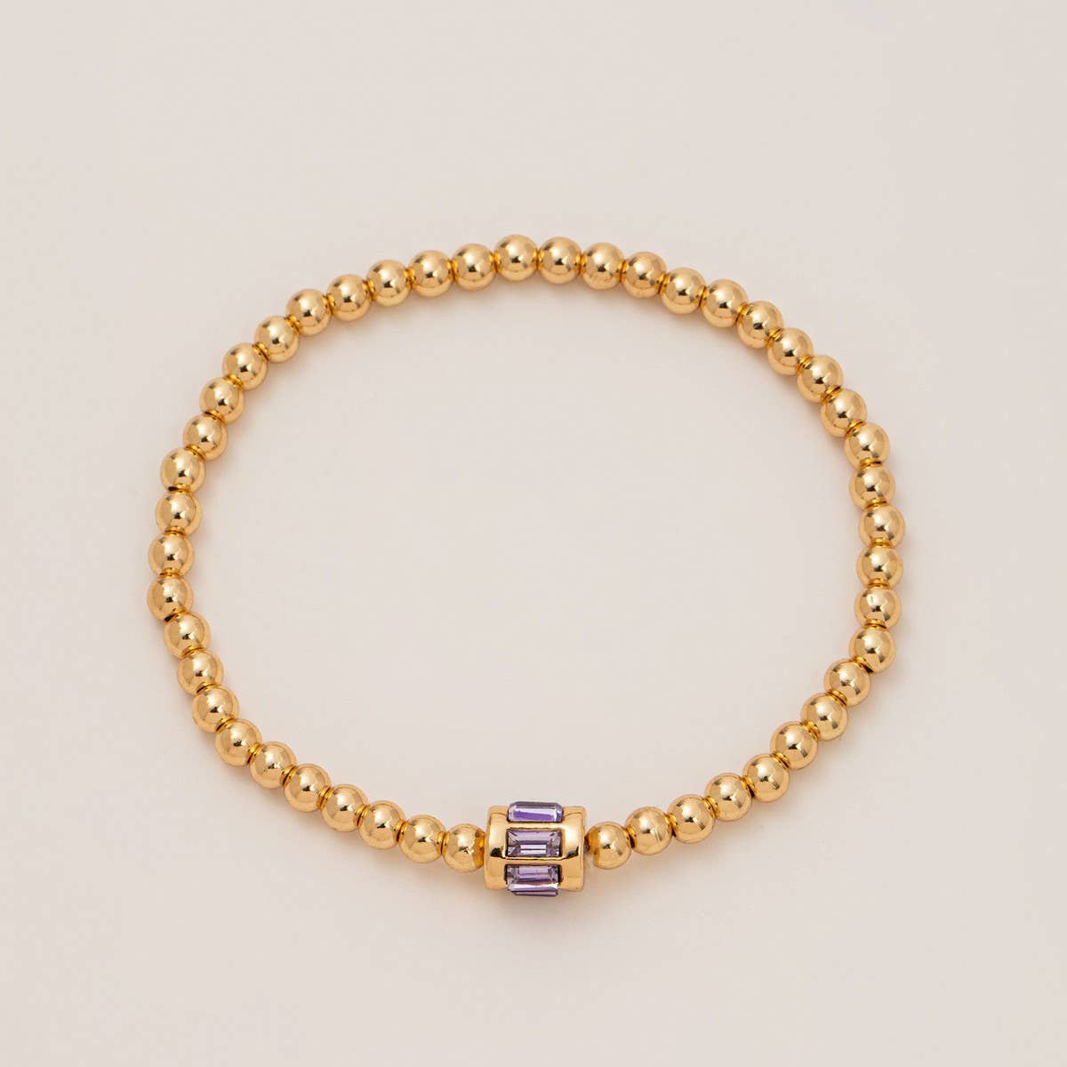 Bead Birthstone Bracelet December- Zircon Charm_CWMM6959