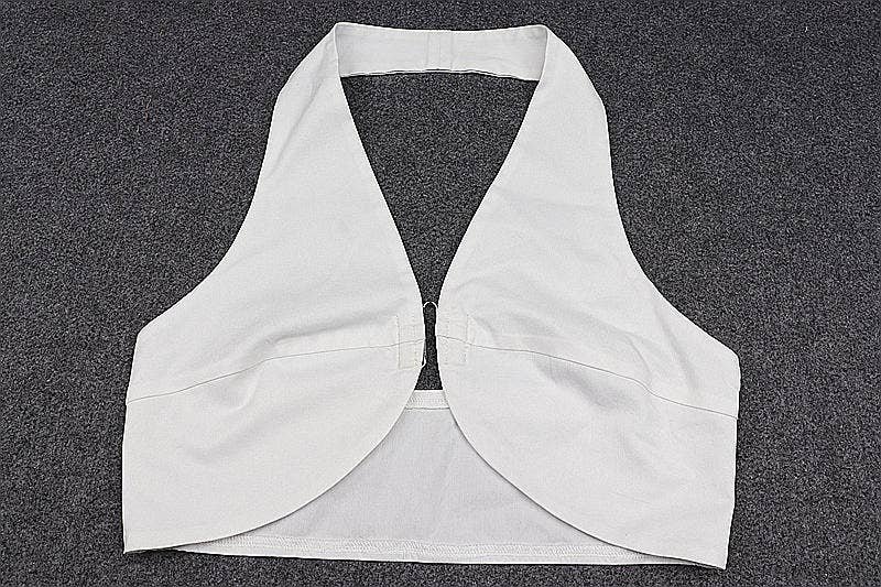 Sexy V-Neck Hook Closure Backless Halter Top