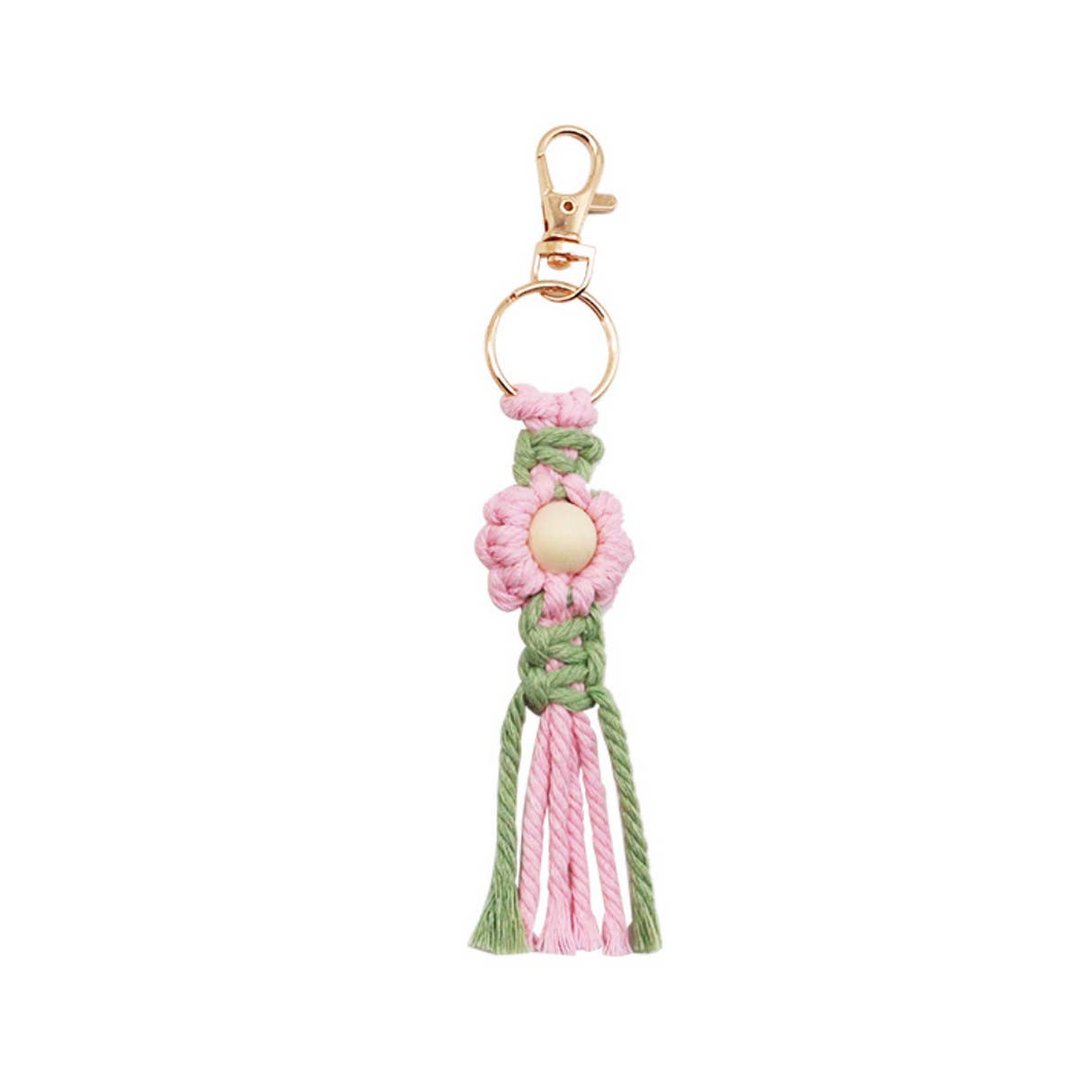 HAND-WOVEN FLOWER KEYCHAIN