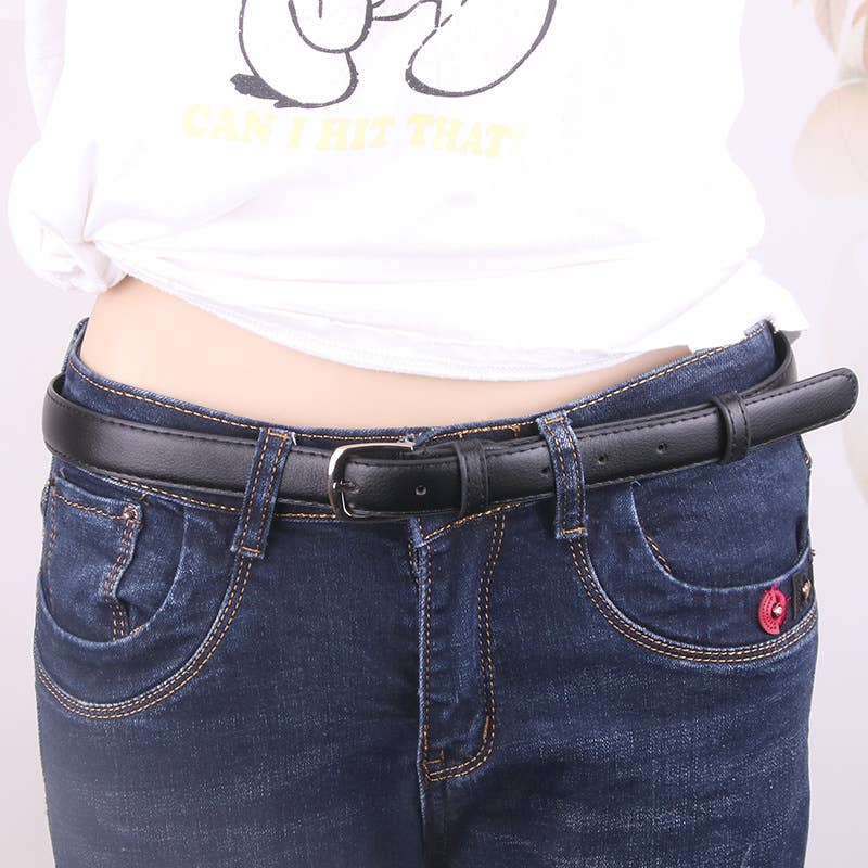 Versatile casual pink-buckle decorative belt