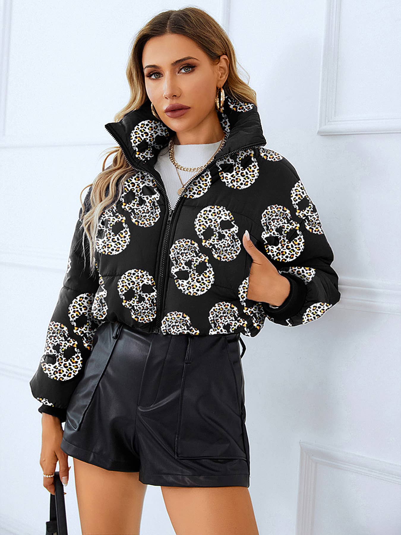 FASHIONABLE COTTON STANDING COLLAR BREAD JACKET