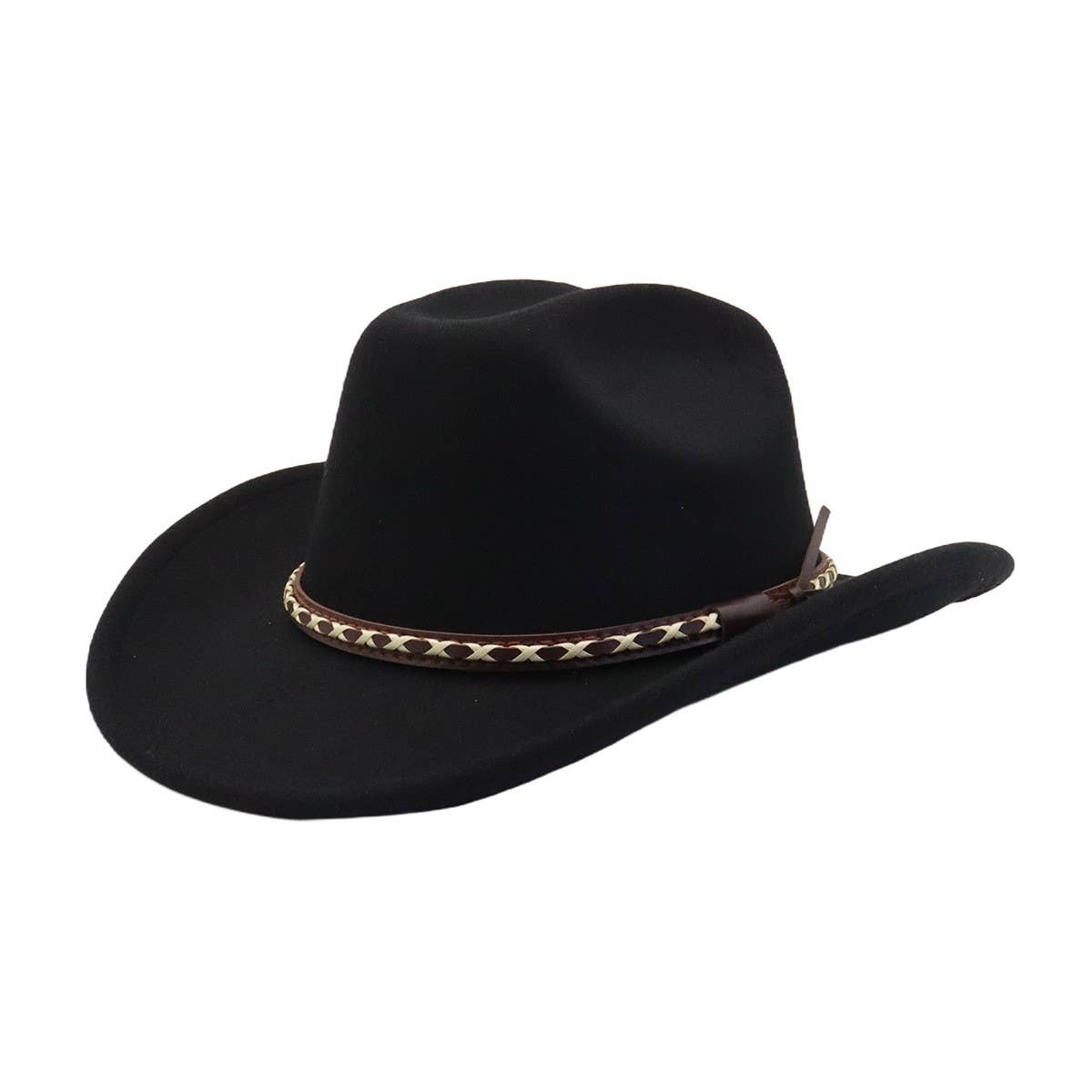 Men & Women Ethnic Wool Fedora Jazz Cowboy Hat_CWAH04415
