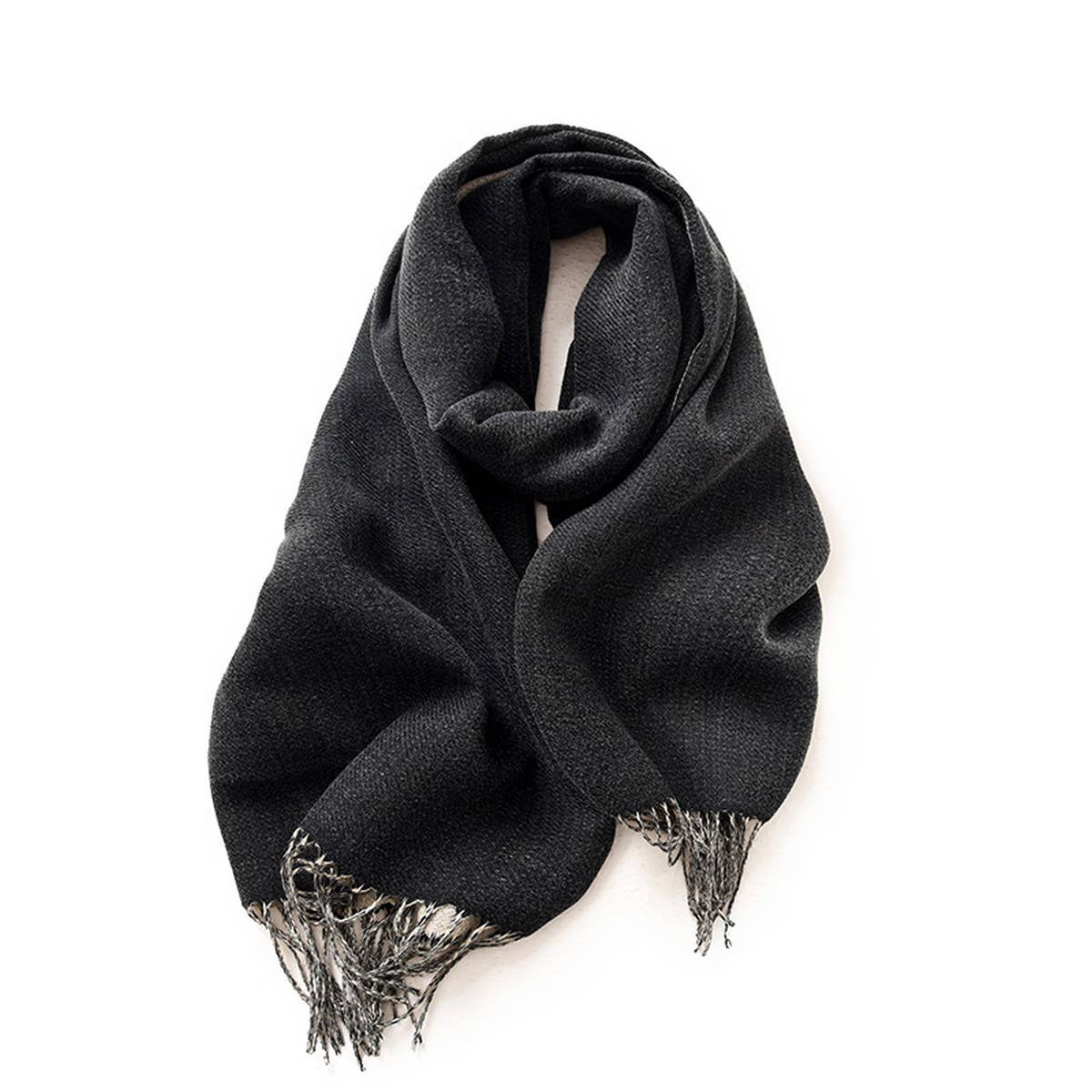 Fashion Scarf - Soft Faux Cashmere with Tassels_CWASC0174