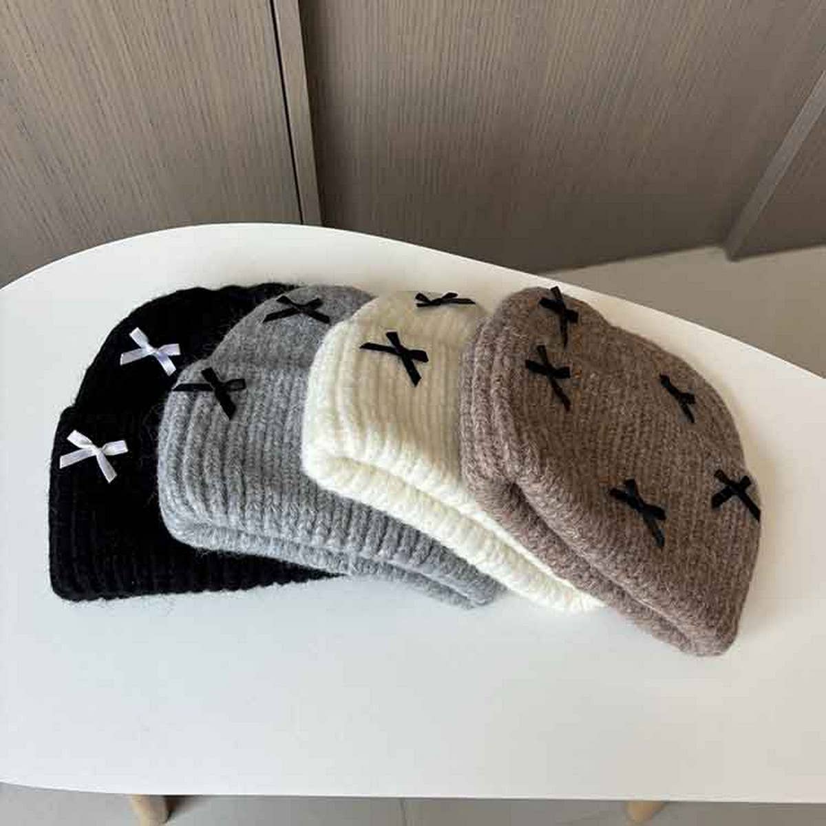 NEW AUTUMN AND WINTER BOW KNITTED HAT_CWAB2913
