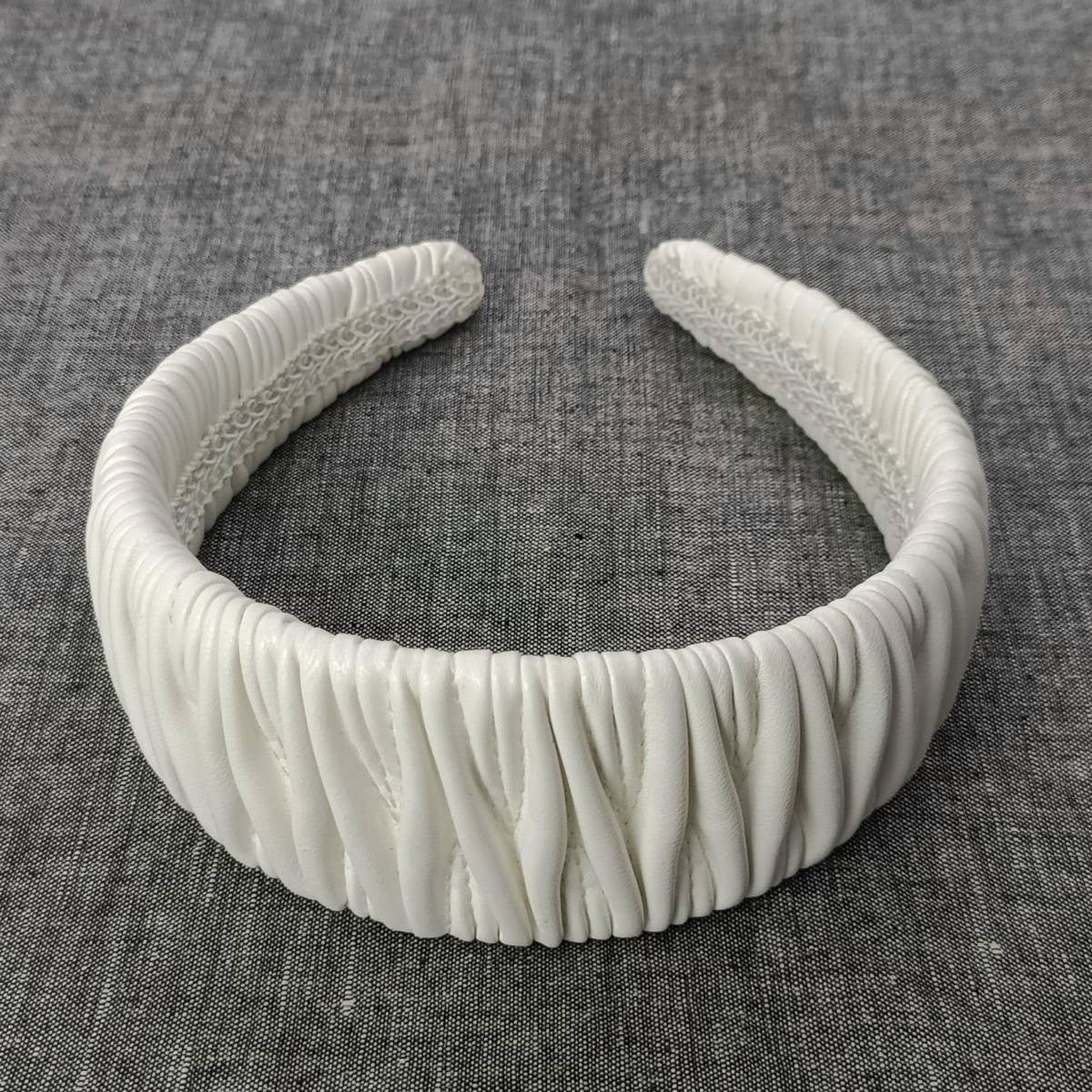 Elegant French Vintage Ruched PU Headband