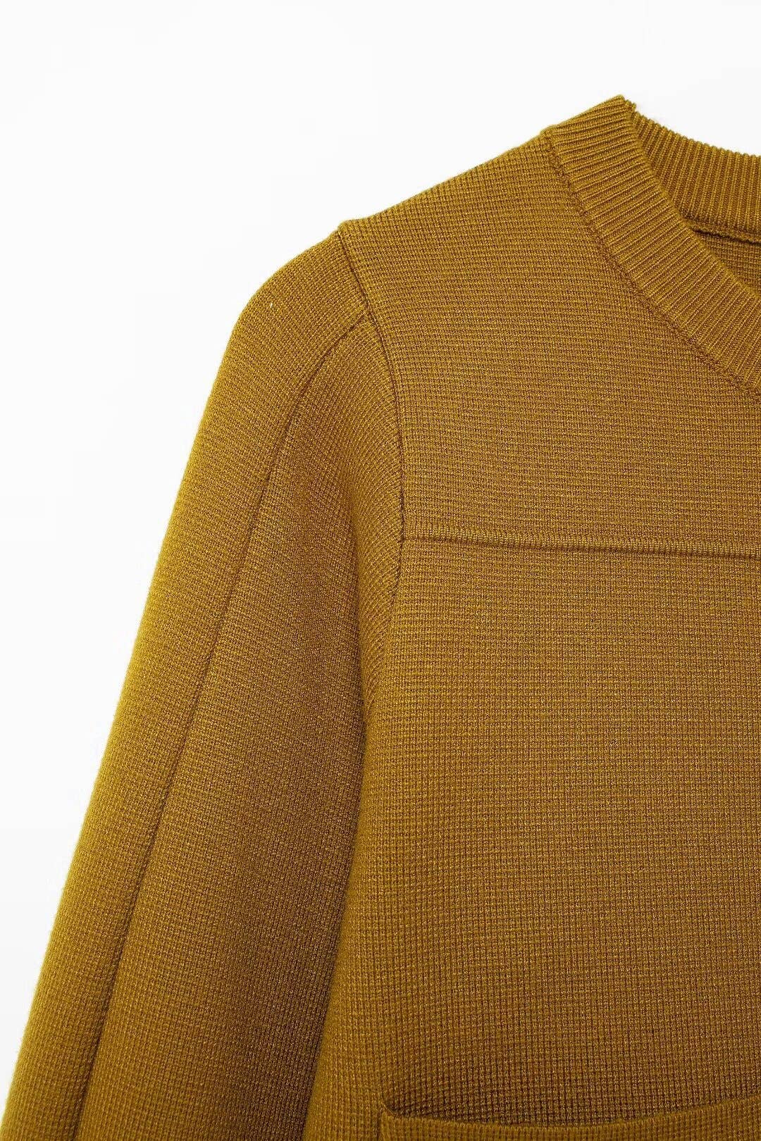 ROUND NECK SOLID COLOR LONG SLEEVE CARDIGAN COAT