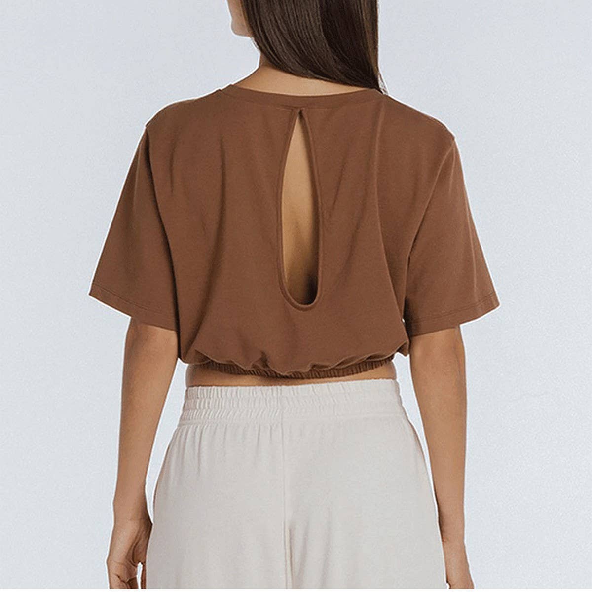 Sports yoga wear casual fitness waist T-shirt