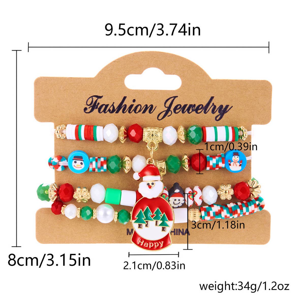 CHRISTMAS COMBINATION COLORFUL ELASTIC BRACELET