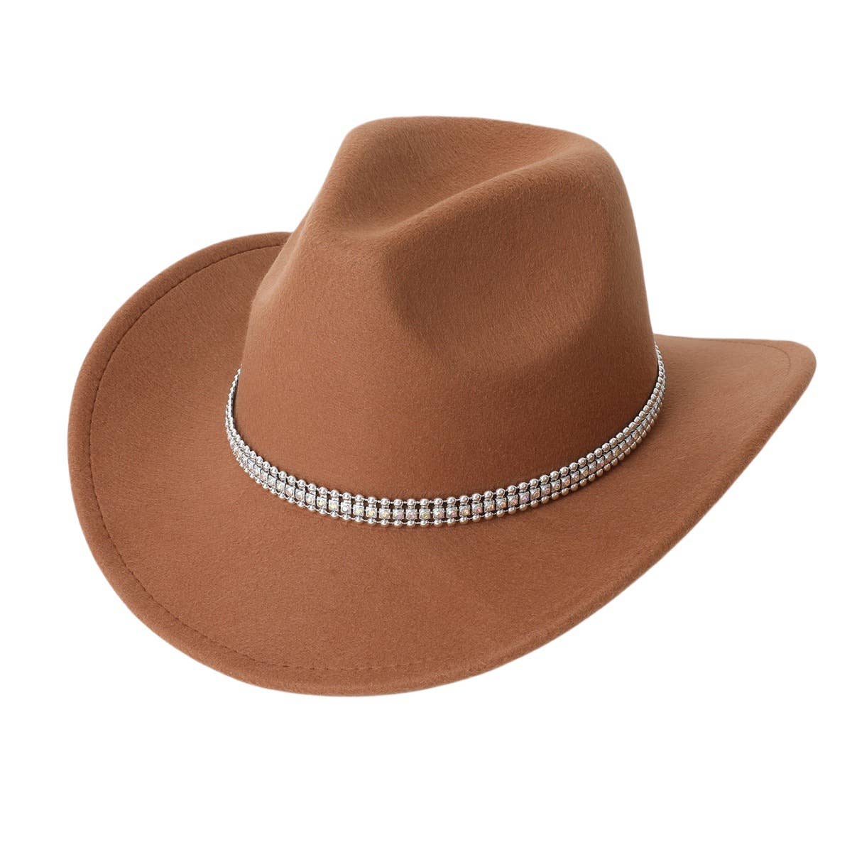 Wool Cowboy Hat with Triple Rhinestone Bands_CWAH3639