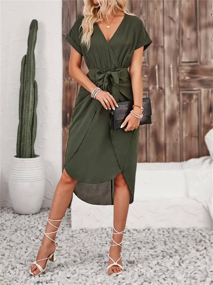 Slit wraparound haute dress