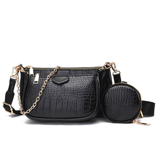 CROCODILE PATTERN ZERO WALLET SHOULDER BAG_CWAB1392