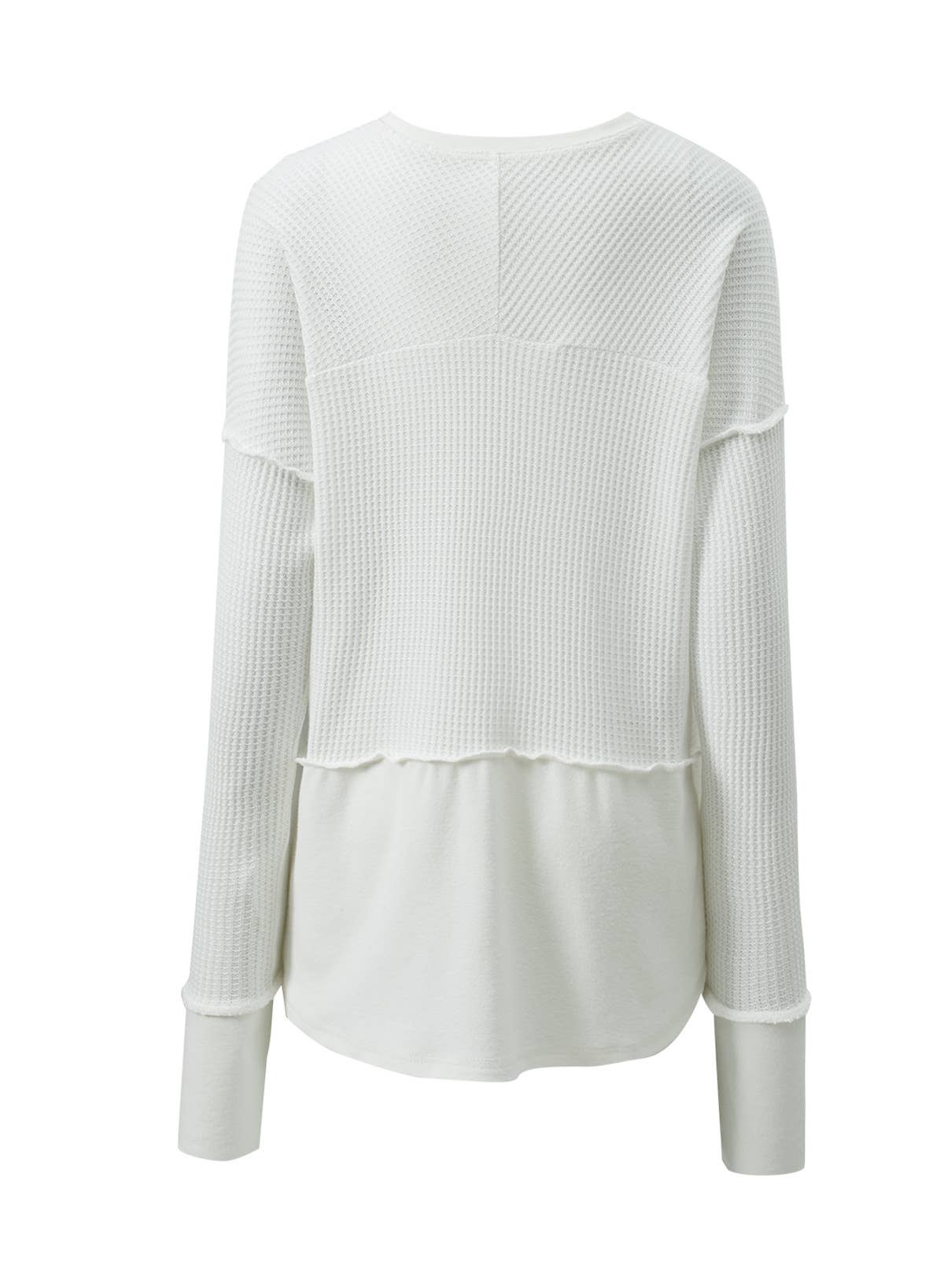 Solid color long sleeve stitched loose hoodie