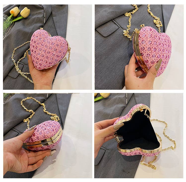 Fashionable rhinestone chic single-shoulder bag