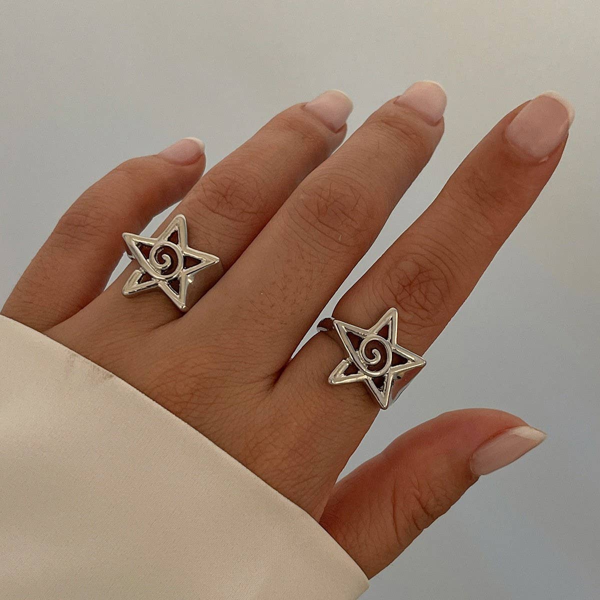 NEW FASHION FIVE-POINTED STAR OPEN ALLOY RING