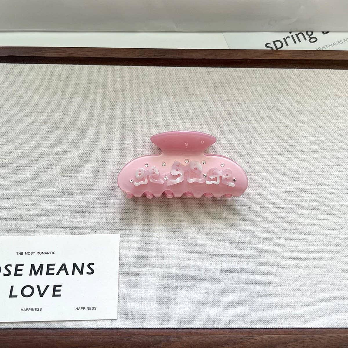 Pink Bow Acetate Claw Clip ??Cute & Elegant Style_CWAHA5708