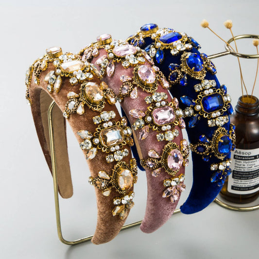 NEW GLASS DIAMOND HIGH HEAD SPONGE HEADBAND