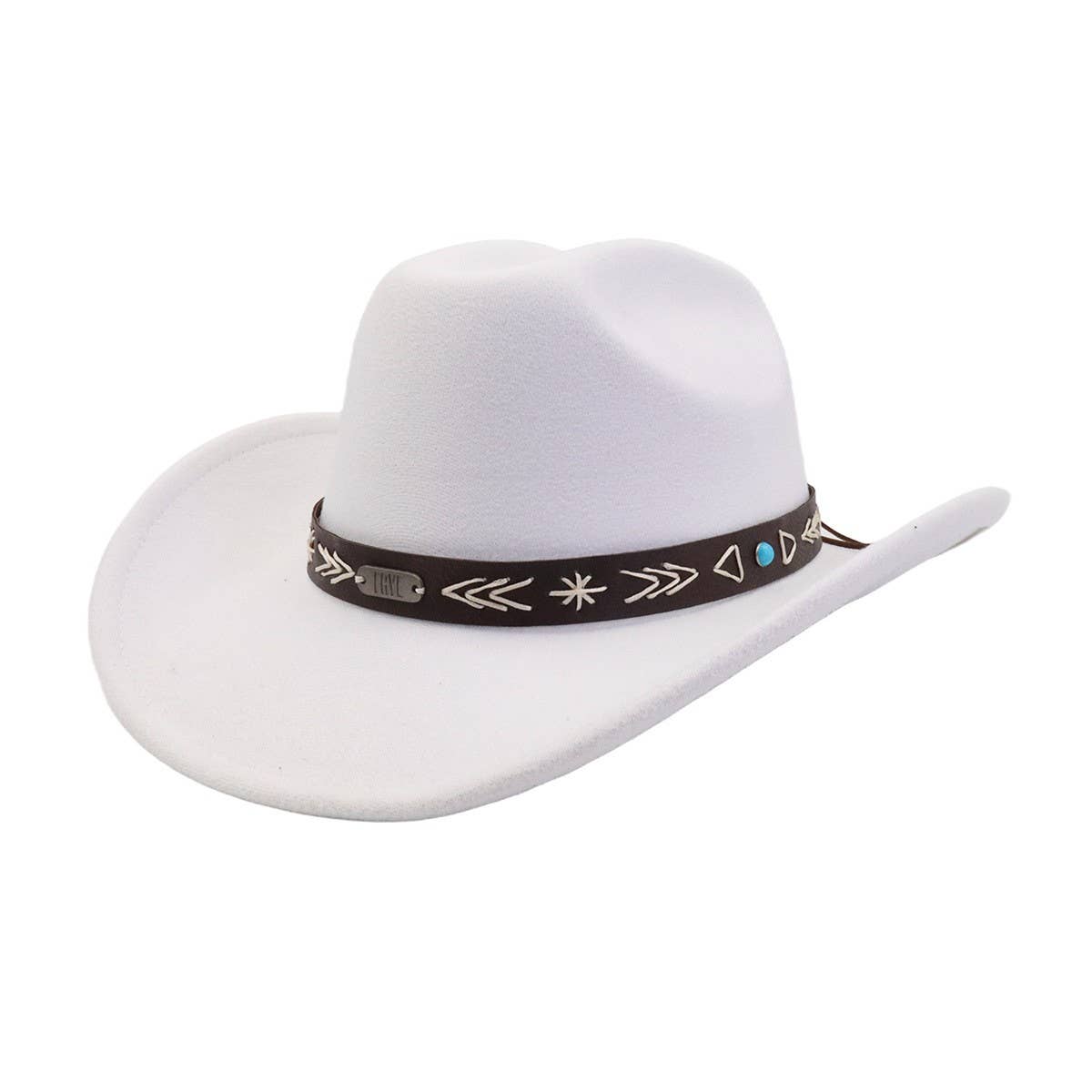 Men & Women Wool Cowboy Fedora Hat Ethnic Style_CWAH04498