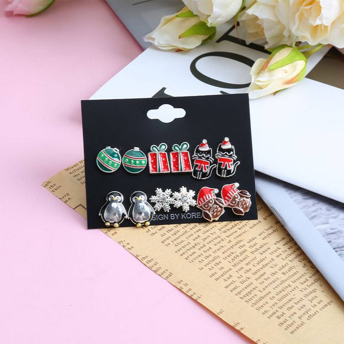 CHRISTMAS EARRING COMBINATION CARTOON EARRING SET