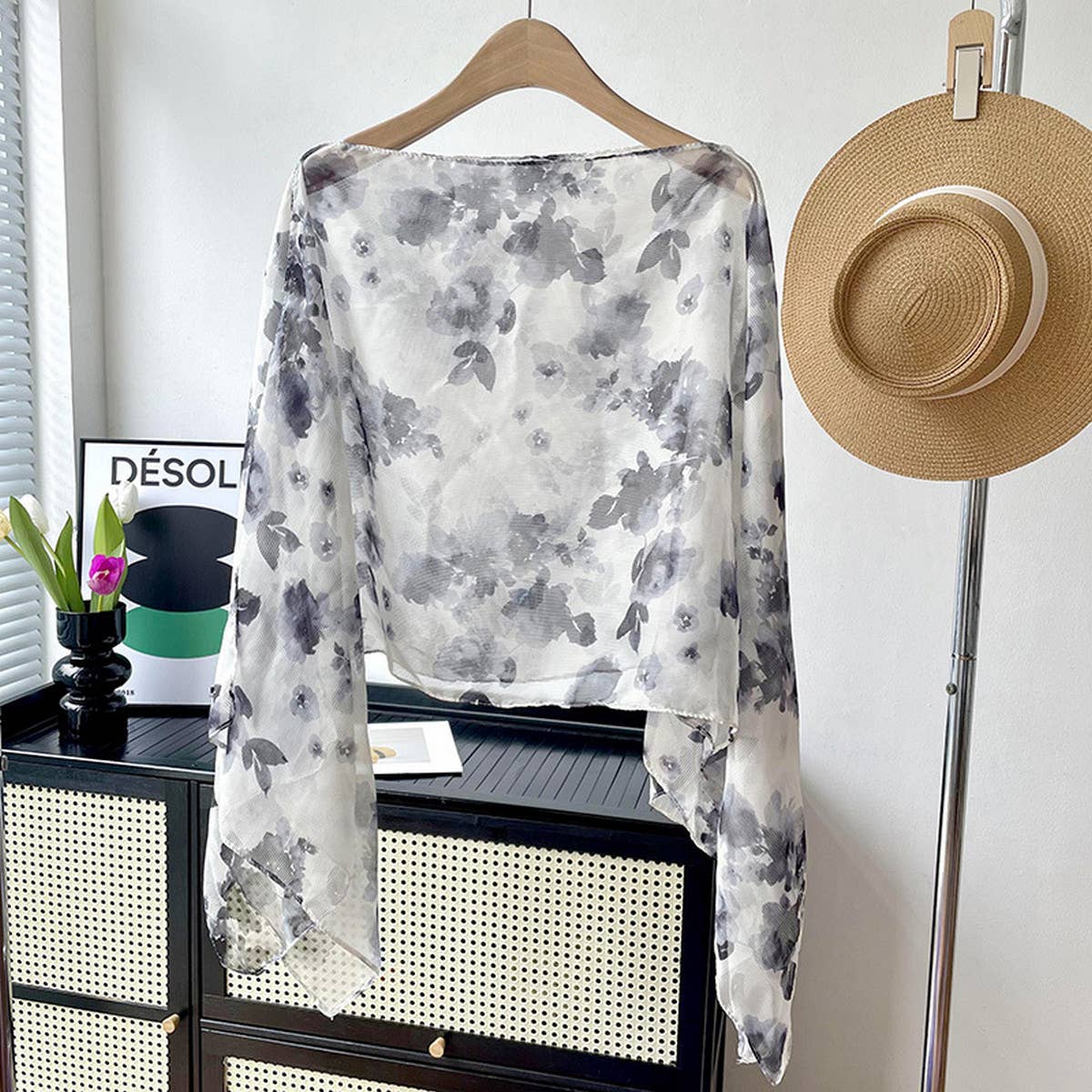 SUN PROTECTION ROUND NECK LOOSE SLIMMING SHAWL