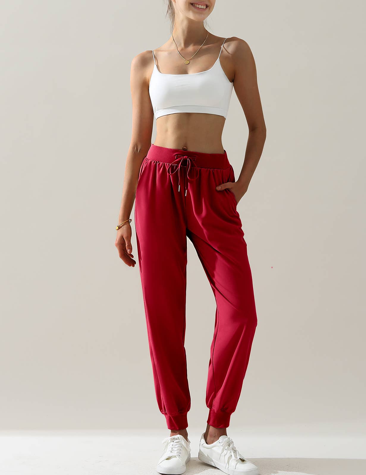 CWBLP423_Elastic Band Waist With Side Pocket Pants
