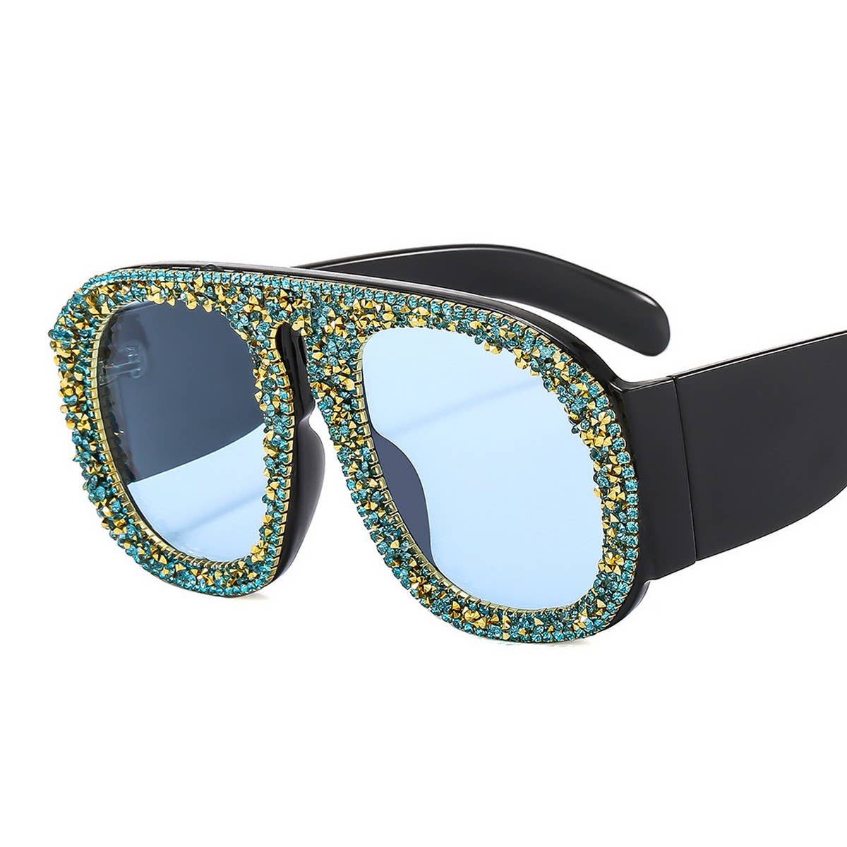 LUXURY DIAMOND-STUDDED LARGE FRAME SUNGLASSES