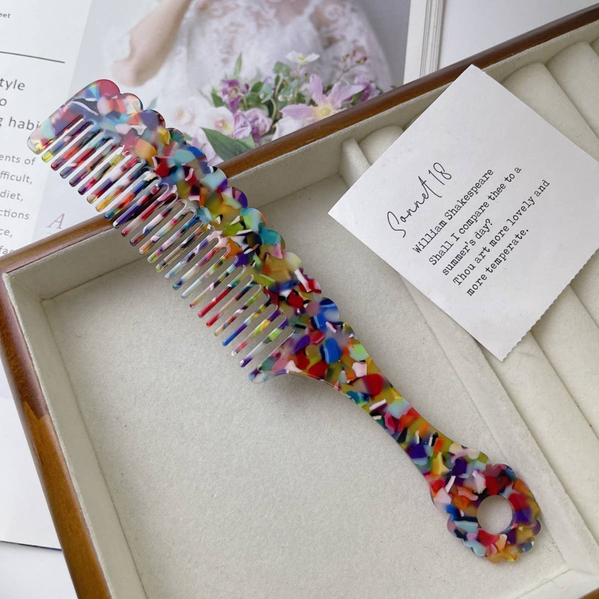 RETRO TORTOISESHELL COLOR HANDLE WAVY COMB