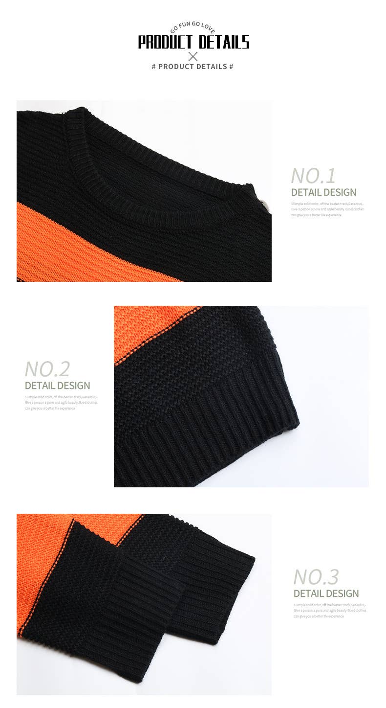 THIN LONG-SLEEVED LOOSE-FITTING STRIPED SWEATER