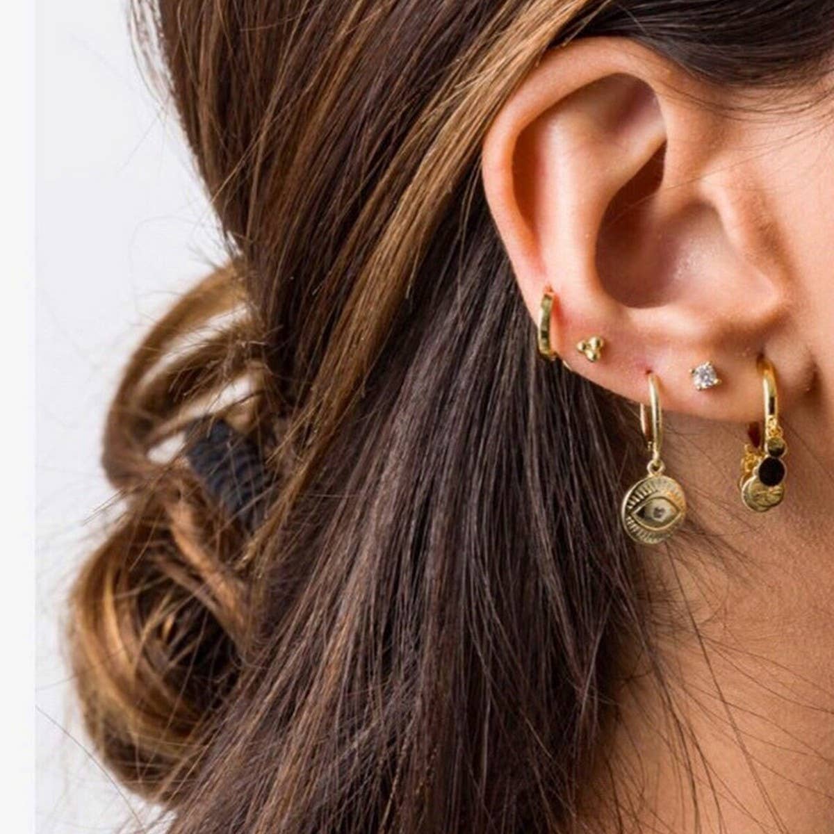 DEVIL'S EYE TOTEM ROUND ART EARRINGS