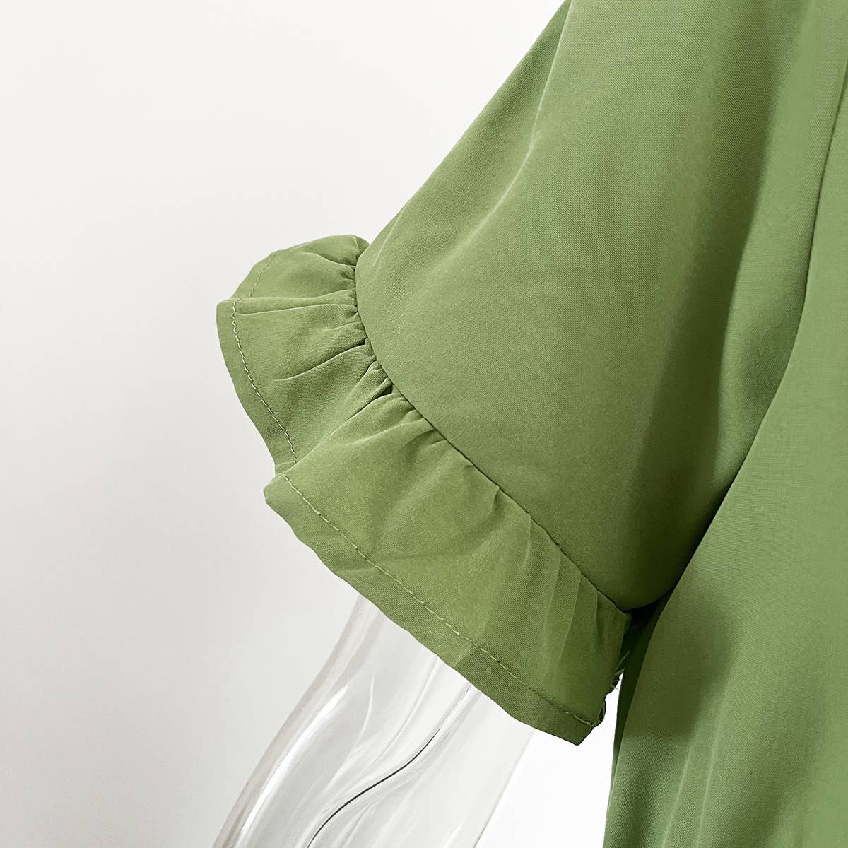 V-NECK TIERED CHIFFON DRESS