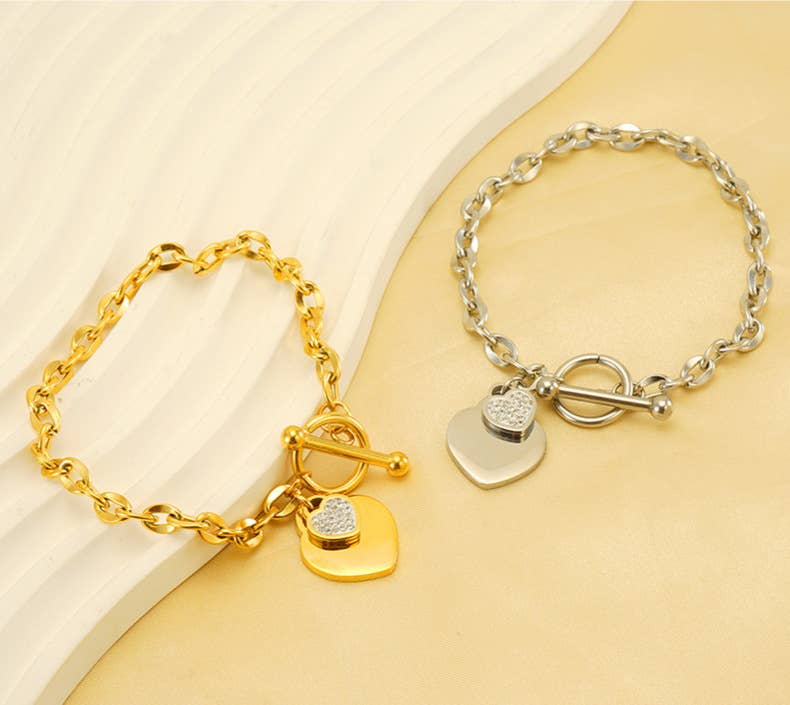 NICHE DIAMOND SET FASHION HIGH SENSE OT BUCKLE BRACELET