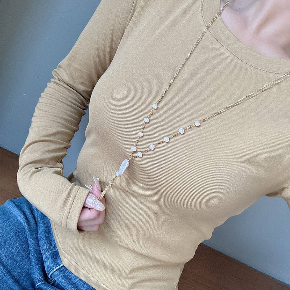 VERSATILE HIGH-END LONG PEARL SWEATER NECKLACE