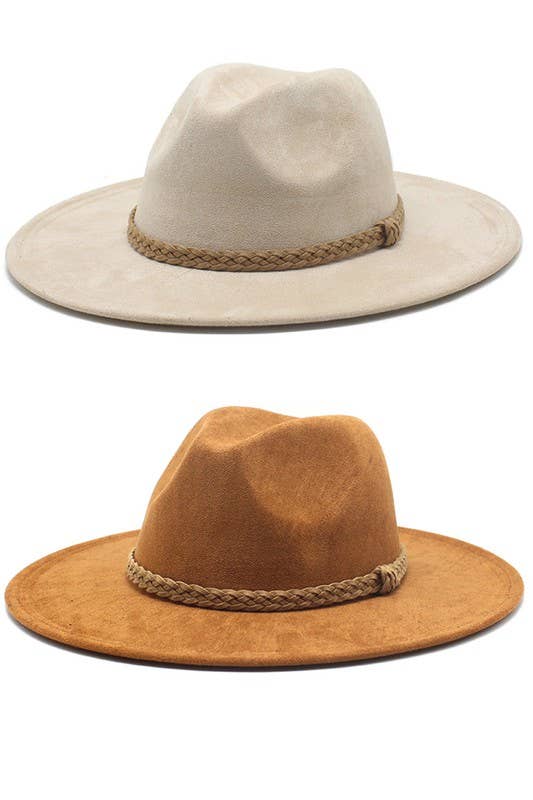 DANDY BELT WIDE BRIM SUEDE PANAMA HAT_CWAH0361