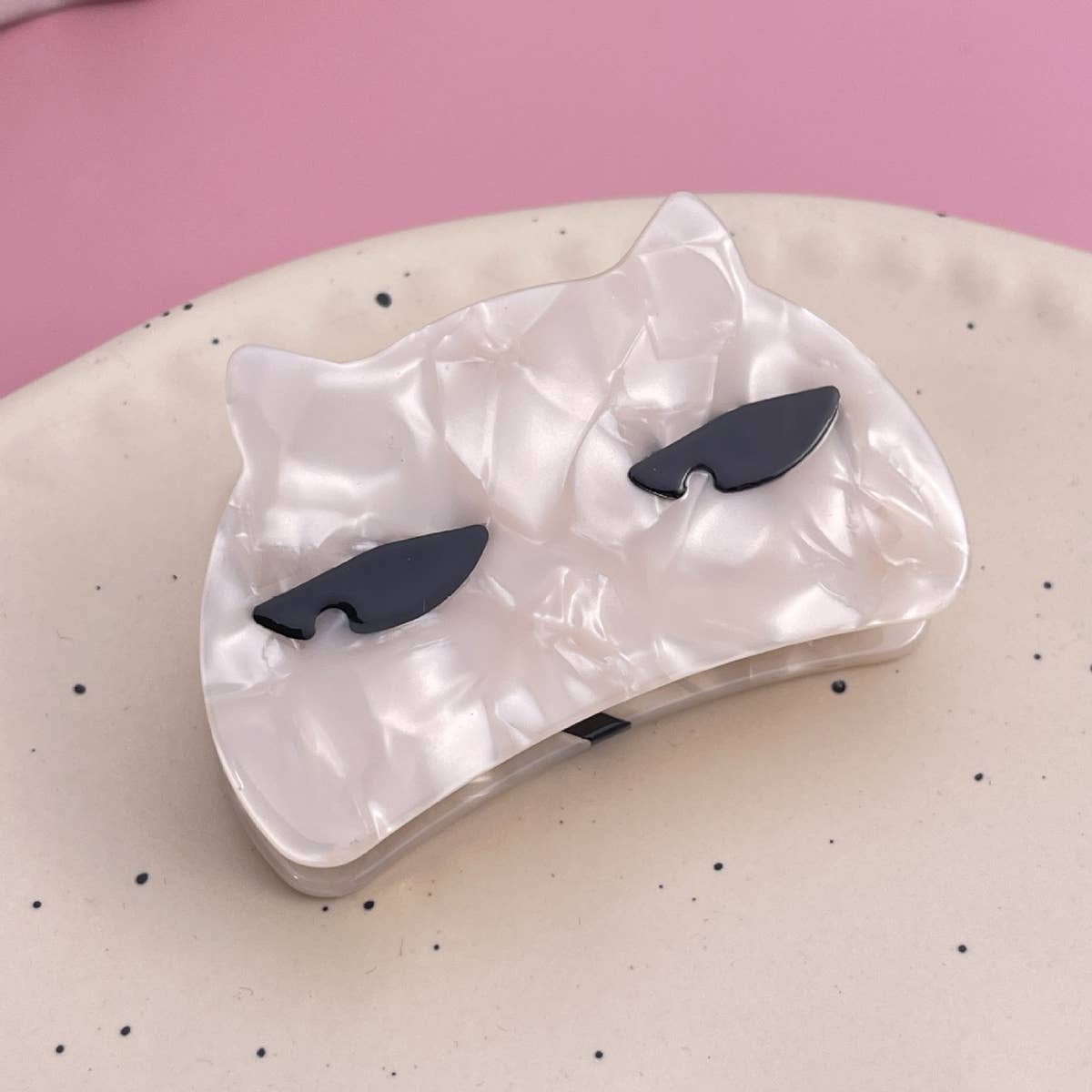 Cat Acetate Hair Claw - Cute Chic Metal Shark Clip_CWAHA0564